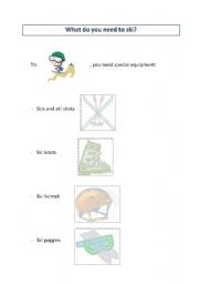 English Worksheet: What do you need to ski?