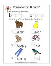 English Worksheet: bEGGINING SOUNDS