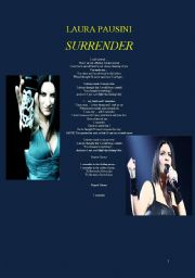 English worksheet: Listening - Laura Pausini - Surrender