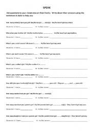 English Worksheet: Speaking : Asking questions-Writing friends answers