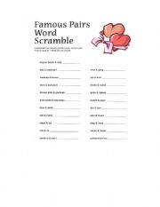 English worksheet: Scramble