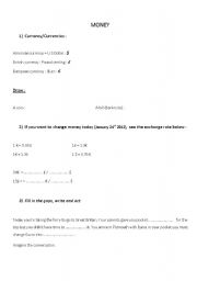 English Worksheet: Money / Currency