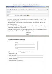 English Worksheet: Test 5th grade part 1