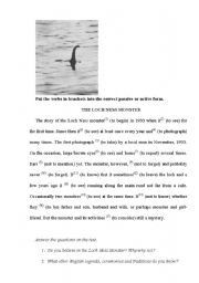 English Worksheet: the Loch Ness Monster