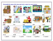 English Worksheet: Places in town