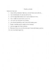 English Worksheet: puzzles-animals