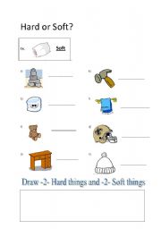 English Worksheet: Hard versus Soft