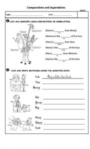 English Worksheet: Comparatives & Superlatives