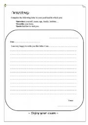 English Worksheet: writing