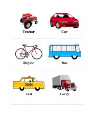 English Worksheet: Means of Transport