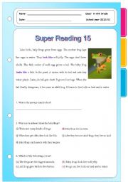 English Worksheet: Super Reading Series 15. 
