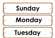 English Worksheet: DAYS OF THE WEEK CARDS