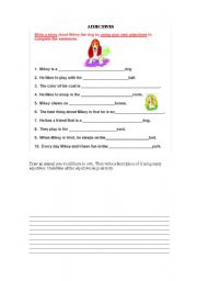 English worksheet: Fill in the gaps with adjetives