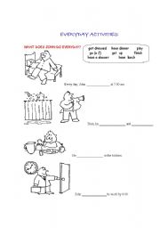 English Worksheet: everyday activities