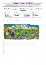 English Worksheet: Past Continuous