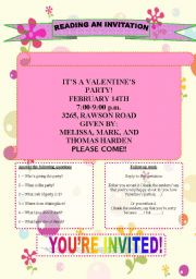 English Worksheet: Valentines party invitation 