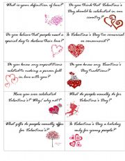 English Worksheet: Valentines speaking cards