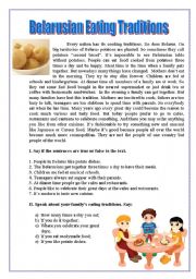 English Worksheet: Belarusian eating traditios