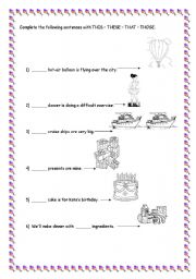 English Worksheet: exercise demonstratives