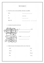 English Worksheet: Test for elemenary school (presentation)