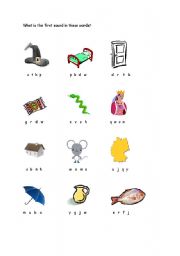 English Worksheet: what is the first sound