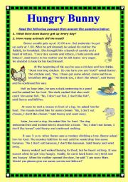 English Worksheet: Hungry Bunny