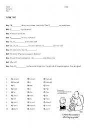 English worksheet: Cloze test