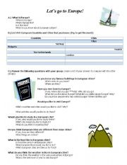 English Worksheet: Europe and travel