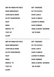 English worksheet: actions in a day