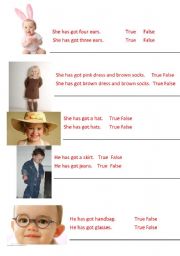 English worksheet: Clothes-has got