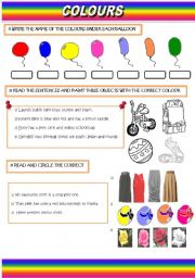 English Worksheet: Colours