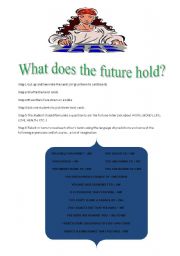 English Worksheet: WHAT DOES THE FUTURE HOLD?