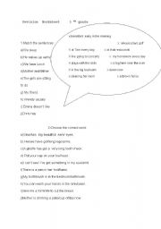 English worksheet: Revision Worksheet