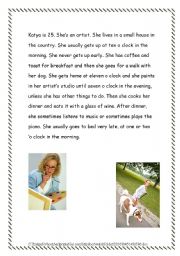 English worksheet: Katya the artist