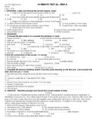 English Worksheet: TEST eNGLISH 10