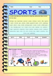 English Worksheet: Sports