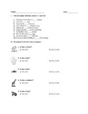 English worksheet: Quiz