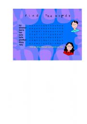 English Worksheet: Find the words