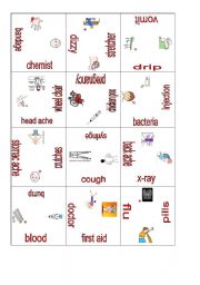 English Worksheet: Illnesses and health puzzle