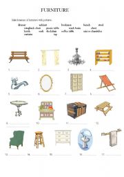 English Worksheet: Furniture