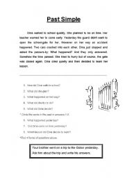 English Worksheet: the past tense