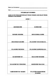 English Worksheet: Vocabulary revision
