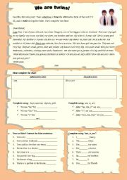 English Worksheet: To be reading and grammar