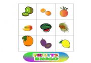 English Worksheet: 12 FRUITS BINGO - 31 FRUITS