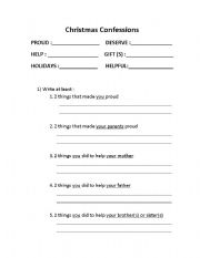 English worksheet: Christmas Confessions