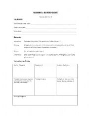 English worksheet: Making a Board Game