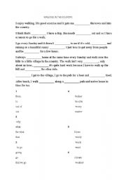 English worksheet: Walking in the country