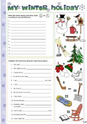 English Worksheet: My winter holiday