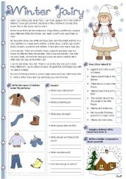 English Worksheet: Winter fairy