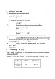 English Worksheet: mid-term test for 7th form  pupils  in Tunisia 